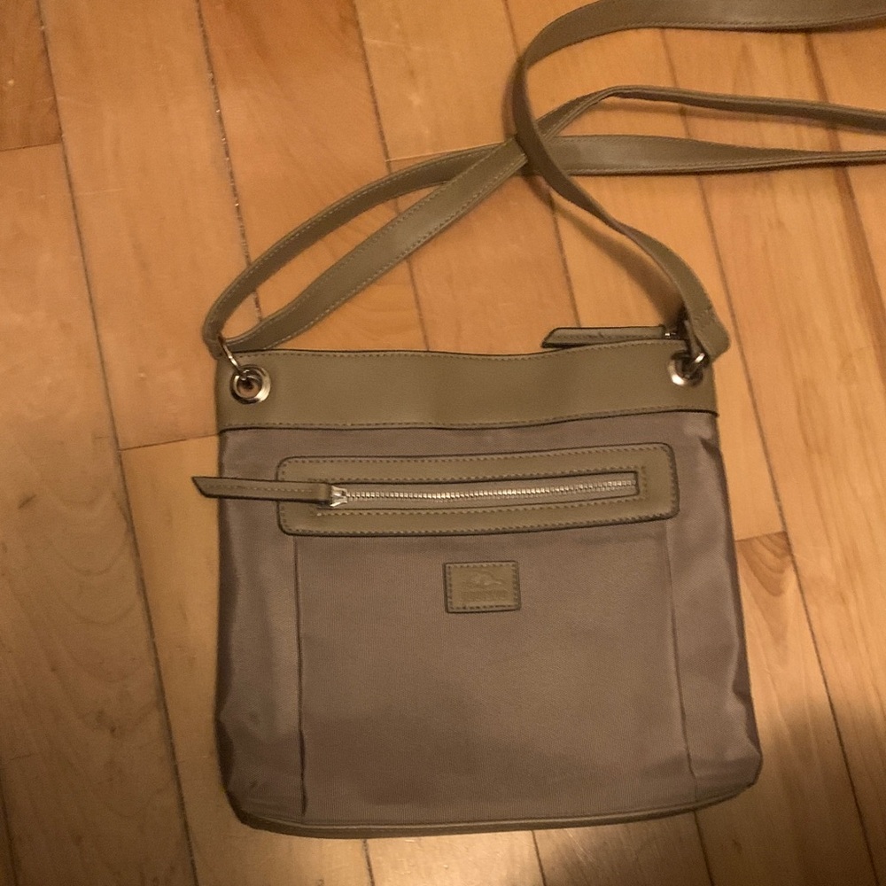 Roots 73 Tan Beige Nylon Crossbody Bag Purse Neutral